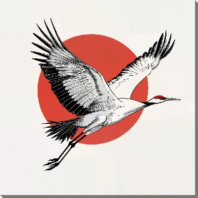 Картина маслом Аист №17