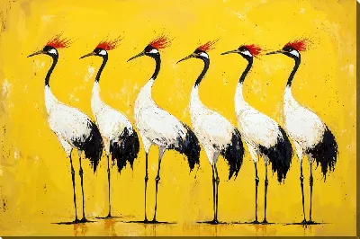 Картина маслом Аисты №18