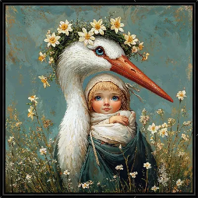 Картина Аист и ребенок