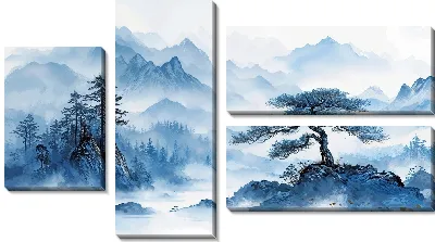 Модульная картина Туман в горах №1