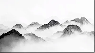 Картина маслом Туман в горах №333