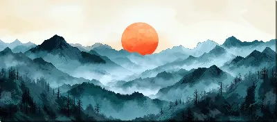 Постер Туман в горах №4