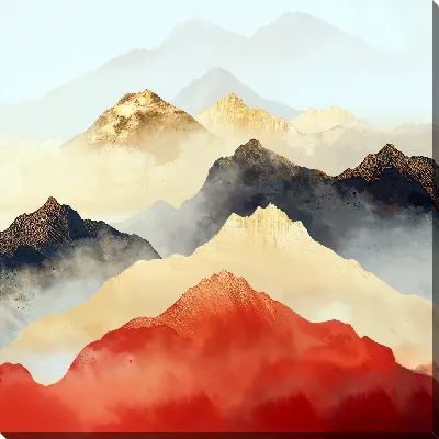 Картина маслом Туман в горах №11