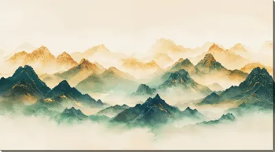 Картина маслом Туман в горах №14