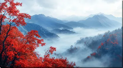 Картина маслом Туман в горах №20