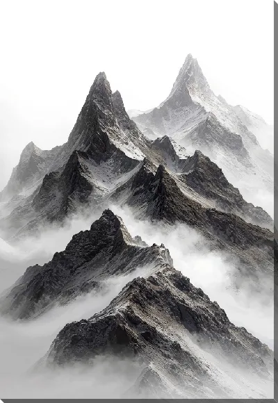 Картина маслом Туман в горах №22