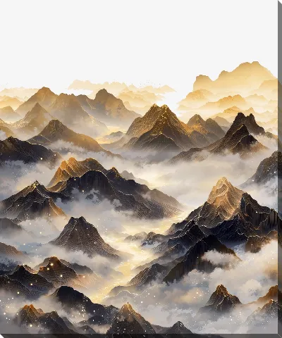 Картина маслом Туман в горах №23