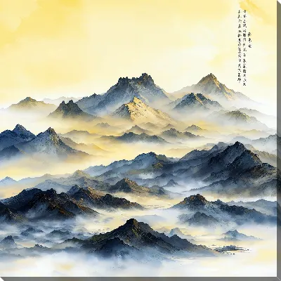 Картина маслом Туман в горах №28