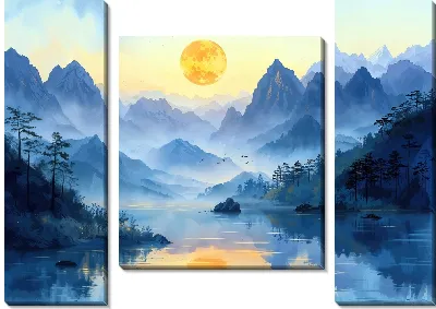 Модульная картина Туман в горах №30