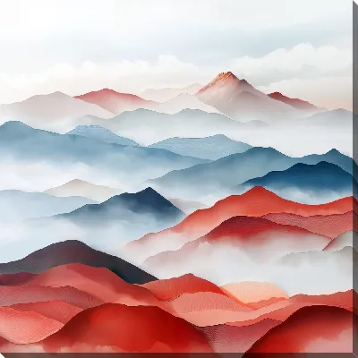 Картина маслом Туман в горах №39