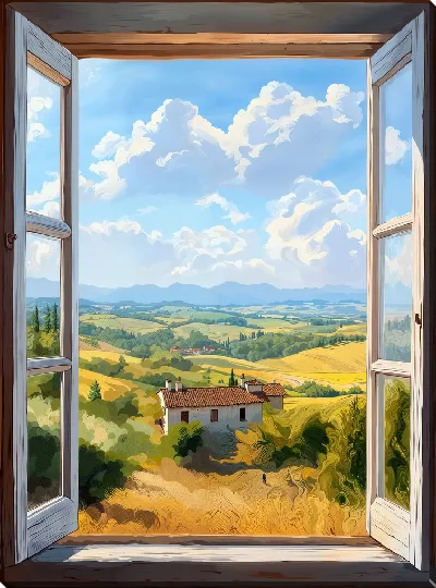 Картина маслом Открытое окно №1