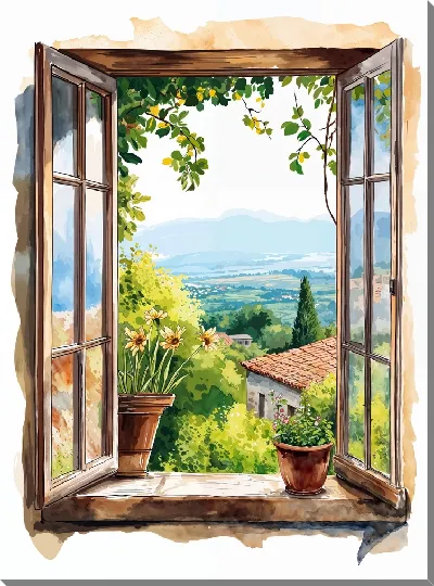 Картина маслом Открытое окно №24