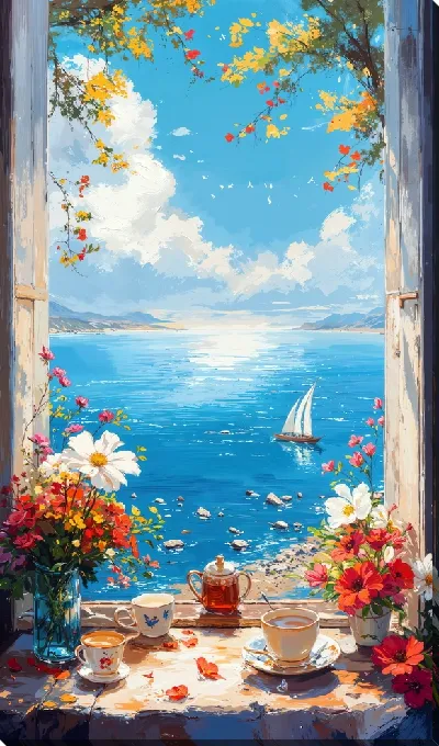 Картина маслом Открытое окно №25