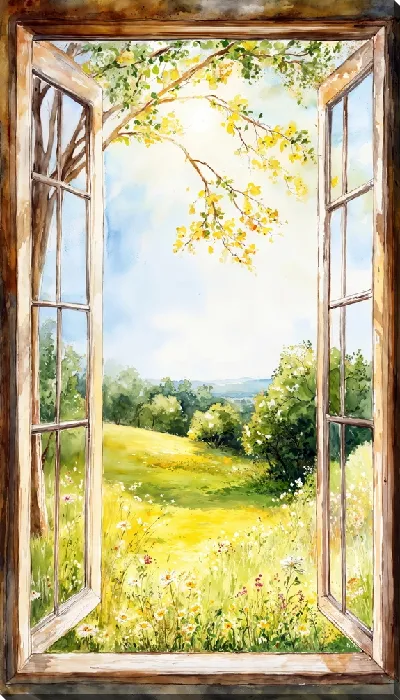 Картина маслом Открытое окно в лето