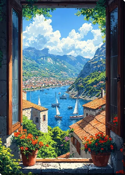 Картина маслом Открытое окно №28