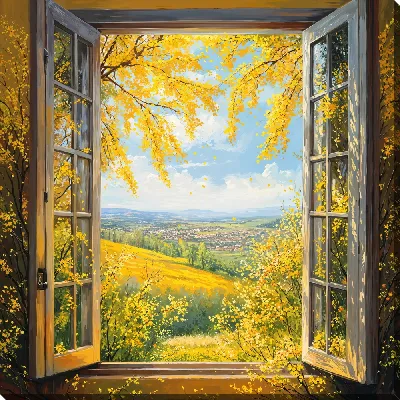 Картина маслом Распахнутое окно №11