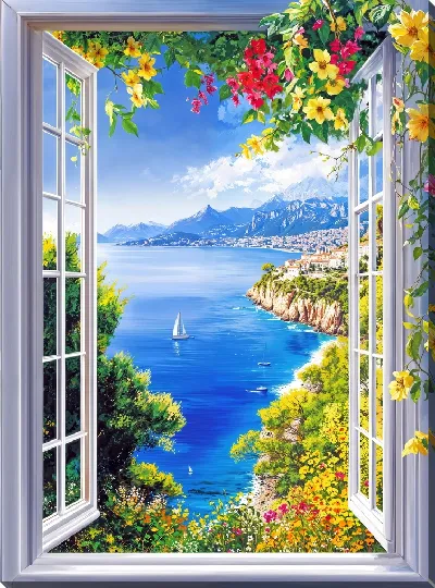 Картина маслом Распахнутое окно №14