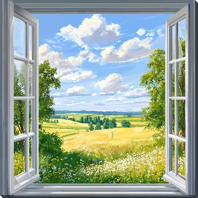 Картина маслом Распахнутое окно в русское лето