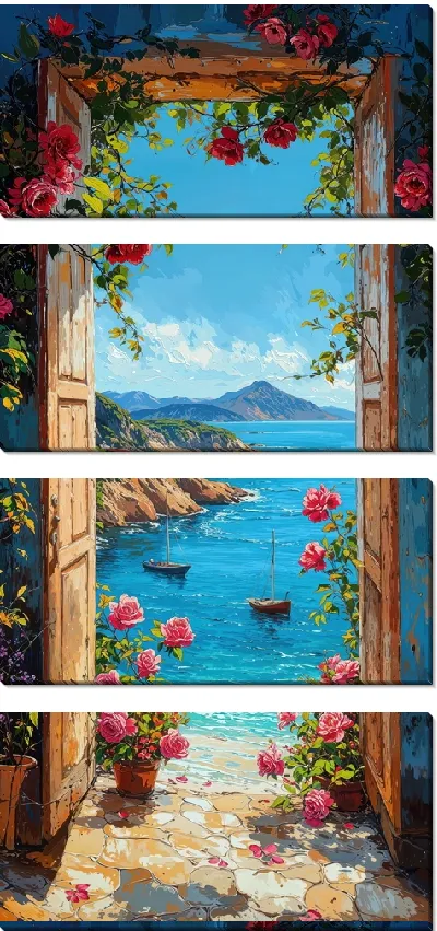 Модульная картина Распахнутое окно №19