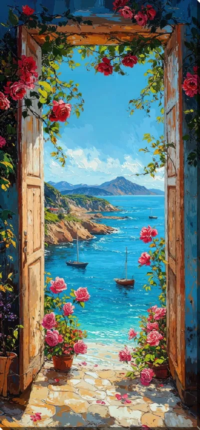 Картина маслом Распахнутое окно №19