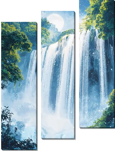 Модульная картина Водопад бушующий