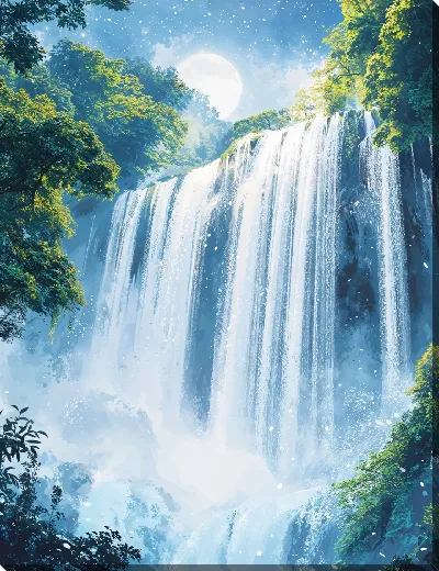 Картина маслом Водопад бушующий