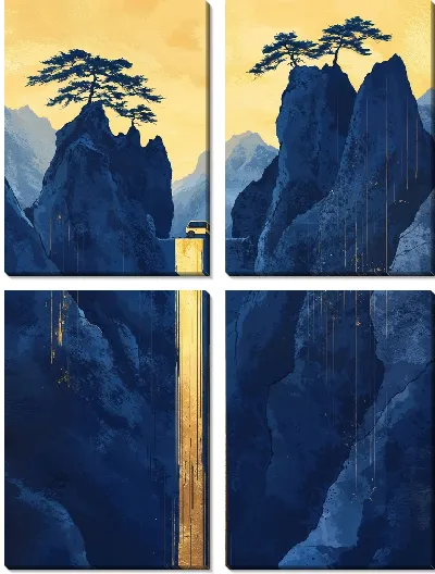 Модульная картина Водопад и горы №22