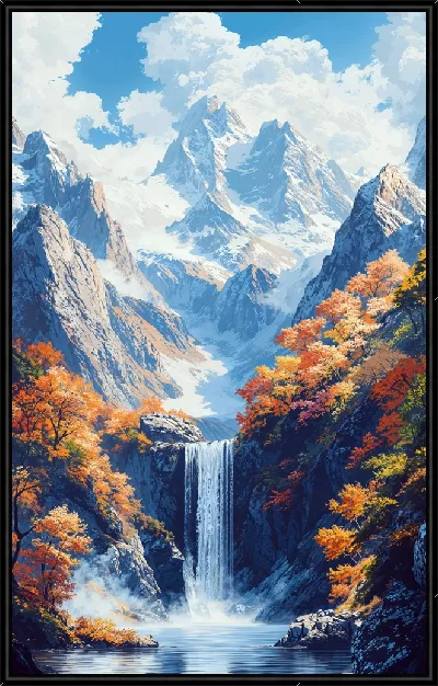Картина Водопад и горы №27