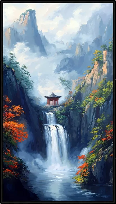 Картина Водопад и горы №31