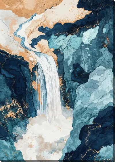 Картина маслом Водопад лазури