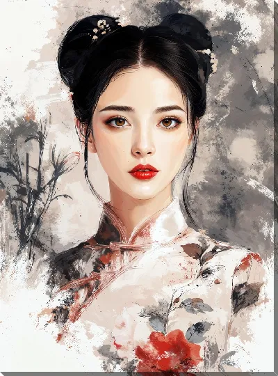 Картина маслом Китаянка