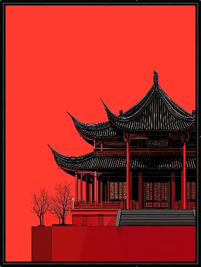 Картина Красный Китай