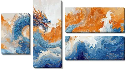 Модульная картина Водный дракон