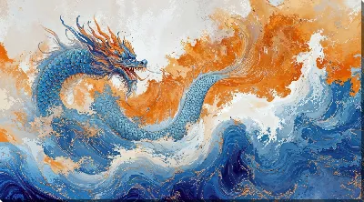 Картина маслом Водный дракон