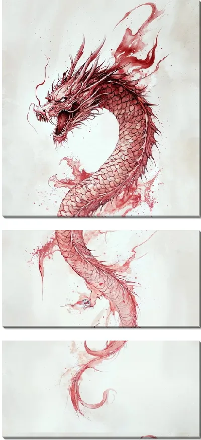 Модульная картина Знак дракона