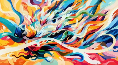 Плакат Дракон в стиле арт