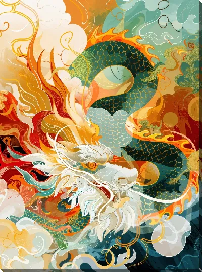 Картина маслом Дракон №9