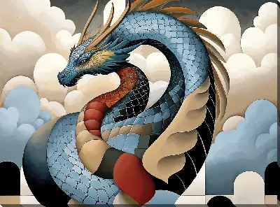 Картина маслом Дракон №12