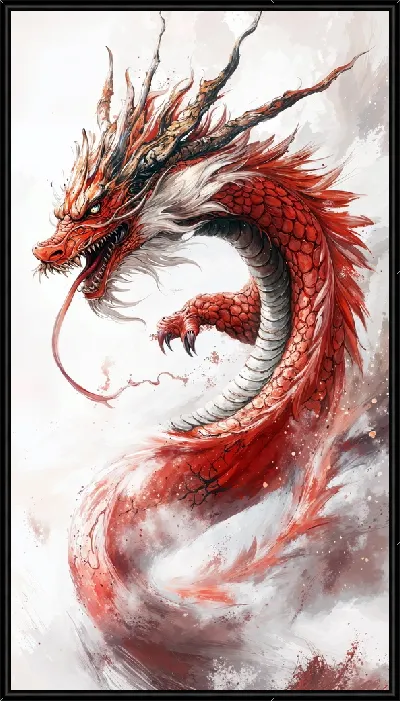 Картина Большой красный дракон