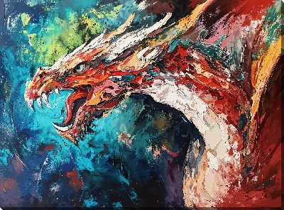 Картина маслом Дракон №21