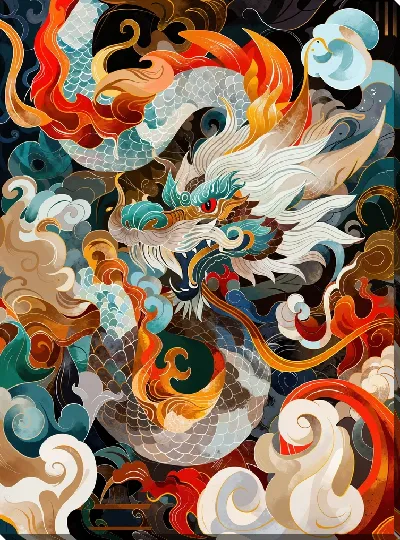 Картина маслом Дракон Китай