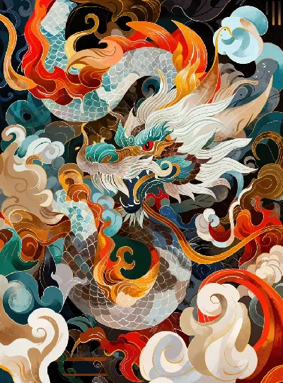 Плакат Дракон Китай