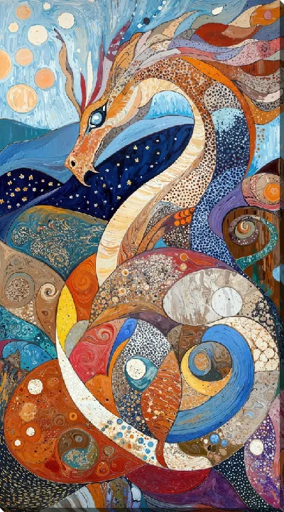 Картина маслом Дракон №25