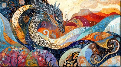 Картина маслом Дракон №36