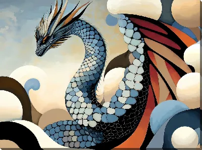 Картина маслом Дракон №39