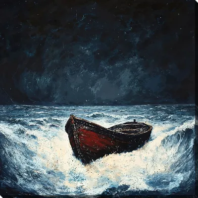 Картина маслом Море ночью №29