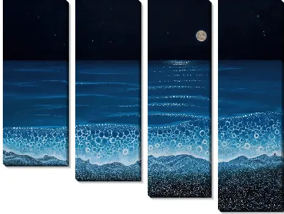Модульная картина Море ночью №30