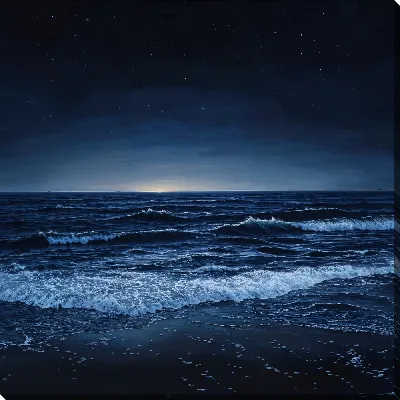 Картина маслом Море ночью №45
