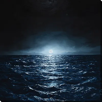 Картина маслом Море ночью №60