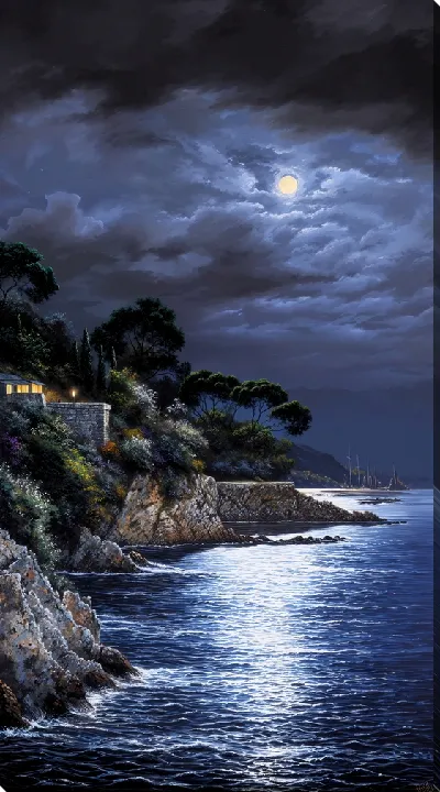 Картина маслом Море ночью №63